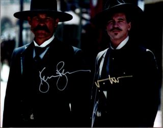 Kurt Russell Val Kilmer Autographed Signed 11x14 Photo,