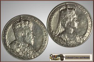 Great Britain: King Edward Vii Coronation Medallion In Silver 1902