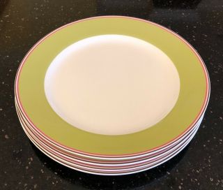 Lenox Kate Spade Market Street Green Pattern 11 3/8 " Dinner Plates Set Of 4