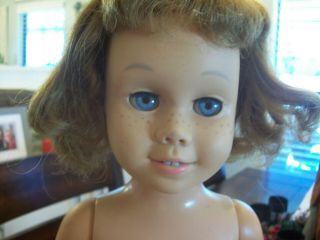 Vintage Mattel Blonde Blue Chatty Cathy Doll 1960 ' s Mute Unmarked w/ Pull String 2