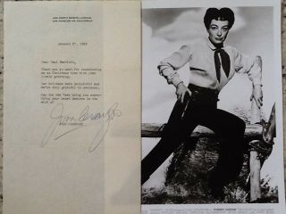 Joan Crawford Signed 1955 Letter Photo Mildred Pierce Johnny Guitar Ca Address