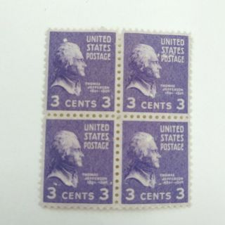 Us 1938 Scott 807 Thomas Jefferson 3 Cent Stamps
