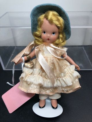 5.  5” Vintage Nancy Ann Storybook All Bisque Doll Pretty As A Picture Blonde Tag