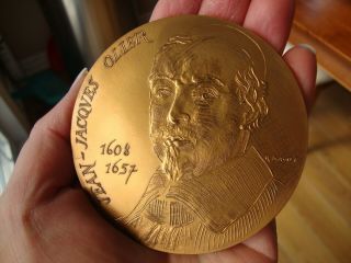 Monnaie De Paris Large Bronze Medal 1986 Jean Jacques Olier 77 Mm By Mayot