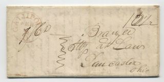 1839 Gallipolis Ohio Red Cds Stampless Folded Letter [5251.  161]