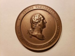 Large 1860 Us Struck Bronze George Washington Cabinet Medal