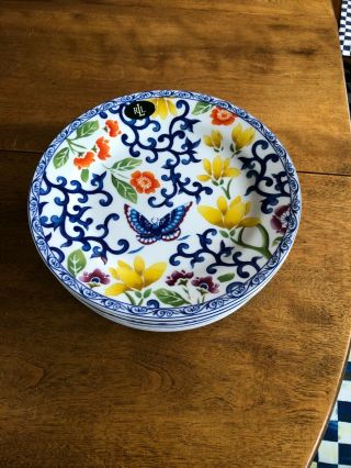 Ralph Lauren Mandarin Blue Butterfly Salad Luncheon Plate 4 Available