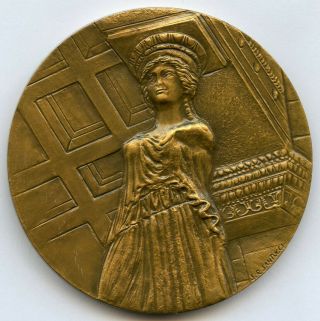France Unesco Acropolis 1977 Bronze Art Medal By Santucci 59mm 100gr