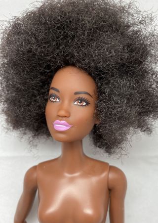 Euc Aa Barbie Doll With Afro African American Black Fashionista Mattel