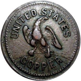 1863 For Public Accomodation United States Copper Patriotic Civil War Token 2