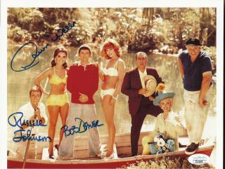 Bob Denver,  Dawn Wells,  Russell Johnson Signed Gilligans Island 8x10 Photo Jsa