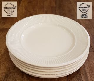 Set Of 6 Wedgwood England Edme Off White Ivory - 8 - 1/8 " Salad Plate Plates
