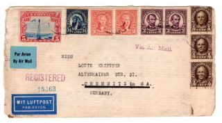 1929 Airmail Cover Greensboro,  Nc To Chemnitz,  Germany