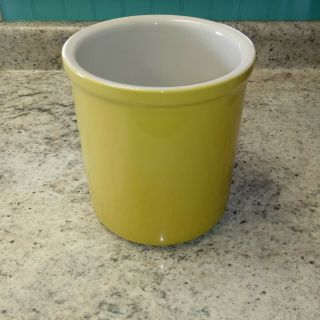 Rare Vintage Hall China Pottery 302 Sunny Yellow Utensil Crock Made In Usa Cute