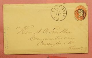 1860 Chatfield Mn Cancel Star Die Stationery,  Letter