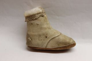 Vintage Victorian Era Antique Leather Baby or Doll Shoe w/Lace top about 5 