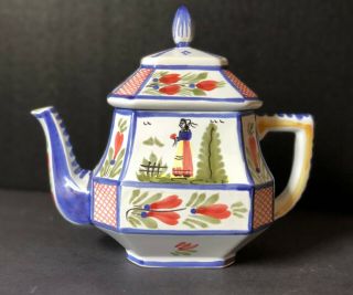 Henriot Quimper French Pottery - Mistral Blue Tea Pot (5 Cup)