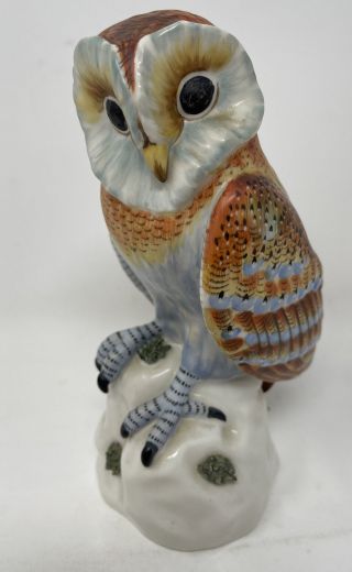 Mottahedeh Made In Italy Vintage 7 1/2” Tall Owl Figurine