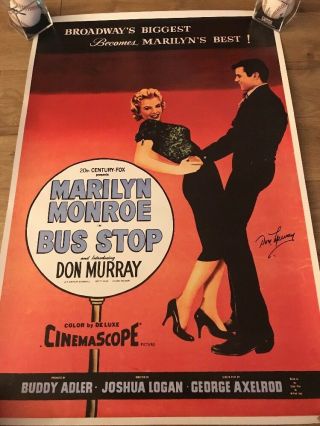 Marilyn Monroe Don Murray Bus Stop Autograph JSA Poster Signed 24x36 3
