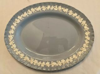 Wedgwood Queensware Shell Edge Cream On Lavender 16 " Oval Serving Platter Plate