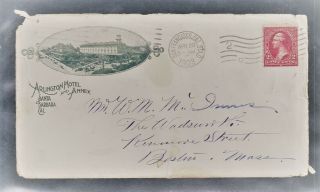 1903 Santa Barbara Cal Arlington Hotel & Annex Corner Card Cover Pm Sf Ca (d104