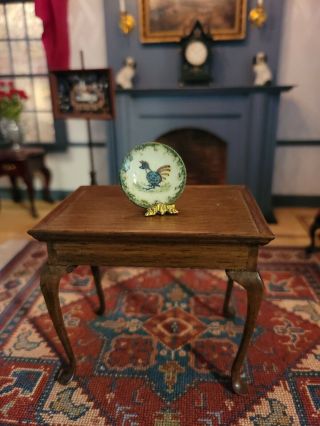 Miniature Artisan Signed Jim Clark Bird 2 Pottery Plate