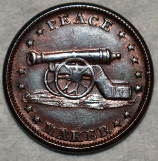 Uncirculated 1863 Peace Maker/stand By The Flag Civil War Token,  F - 169/213a
