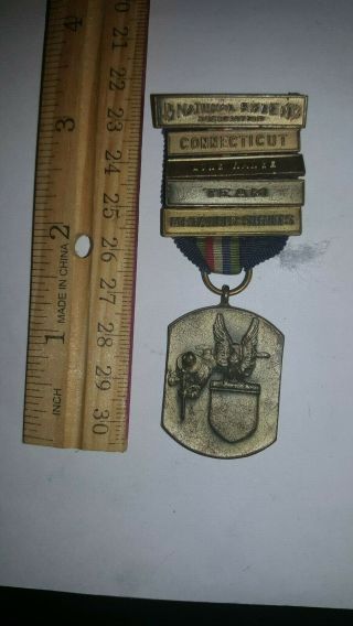 1933 Nra National Rifle Association Medal 5 Bars Long Range Metallic Sights Ct