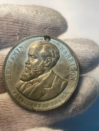 1889 Benjamin Harrison Presidentiai Inauguration Medal Ultra High Relief Ex.
