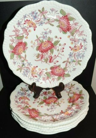 Set Of Six (6) Copeland Spode Aster Red Gadroon 10 3/4 " Dinner Plates