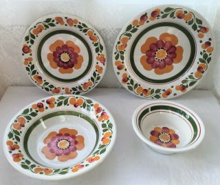 Colourful 4 Piece Richard Ginori Italy Mondovi Plates/bowl - Several Avail (114)