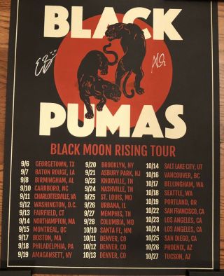 Black Pumas Signed Concert Poster Autographed 18x24