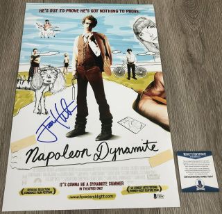 Jon Heder Signed Napoleon Dynamite 12x18 Photo W/exact Proof & Beckett Bas