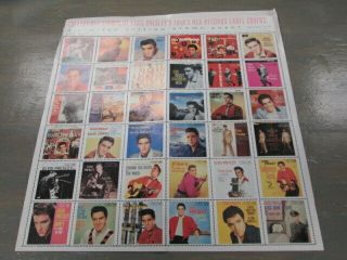 Vintage 1992 Rca Stamp Sheet Elvis Presley 1950 