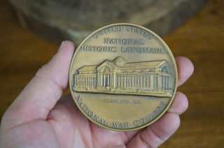 1974 Large Bronze National Hisoric Landmark War College Washington Dc Medal