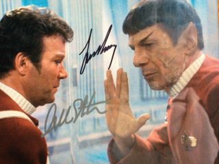 Star Wars Leonard Nimoy William Shatner 8 - 10 Signed Photo Fab