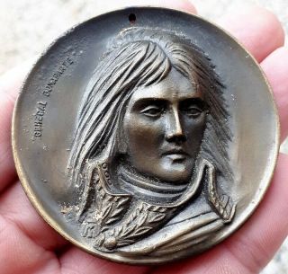 Xrare French Historical Bronze Relief Medal Emperor Napoleon Bonaparte
