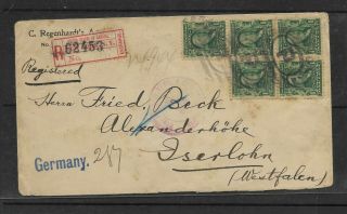Us Scott 300 X13 On Registered Cover Ny To Germany,  Registered Label & Mar
