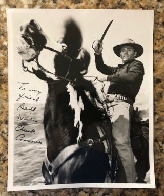 Vintage Chuck Connors Autographed 8 X 10 B&w Photo From " Branded "