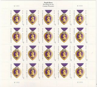 Us 4704 Purple Heart Medal Forever Sheet V111111 Mnh 2012