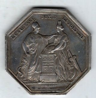 1799 French Silver Medal Issued For The Bank Of France,  An Viii,  By Dumarest