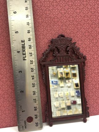 Dollhouse Miniature 1:12 Scale Bespaq Mirror In Mahogany 2