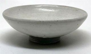 Ben Owen Master Potter: 4 - 3/8 " Low Bowl,  Chinese White Glaze,  Marked (1)