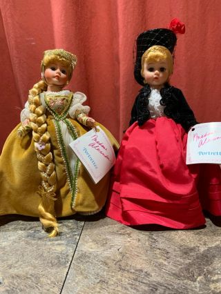 2 Vintage Madame Alexander 10 " Cissette Portrettes Rapunzel 1131 & Lily 1114