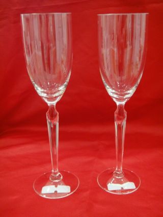 Set 2 Rosenthal Bvlgari Crystal Wine/champagne Flutes Glasses 9 - 3/4 Tall