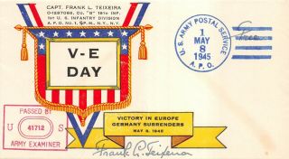 Teixeira Hand Painted Cachet,  V - E Day,  Victory In Europe [120720325]