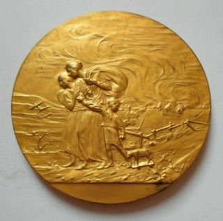 Moving 1917 Belgian Ww1 Orphans Charity Fund Medal By Paul Dubois