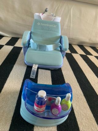 American Girl Doll Spa Chair Blue Salon Accessories Foot Bath Water Sounds