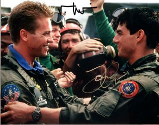 Val Kilmer Tom Cruise Signed 11x14 Photo Autograph Picture Autographed And