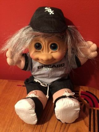 12” Chicago White Sox Good Luck Fan Troll Doll By Russ Berrie Co.